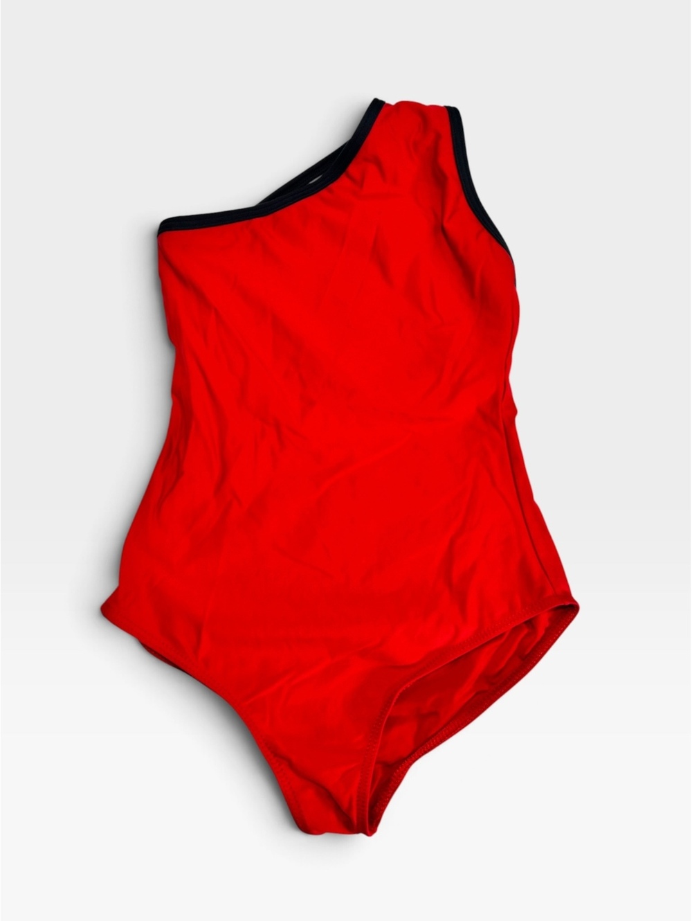 Balera Medium Adult MA Red Black One Shoulder Strappy Back Dance Leotard Spot